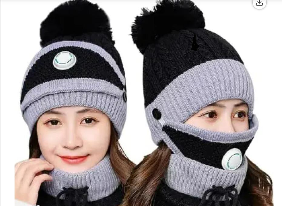 Unisex Winter Knit Beanie Cap Hat Neck Warmer Scarf(High Quality Product And Fur Fabric)