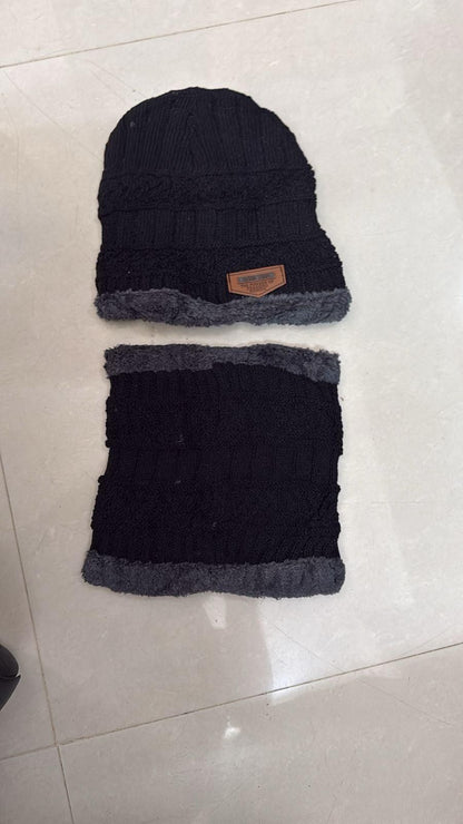 Unisex Woolen Cap Set (High Quality Fur Fabric)